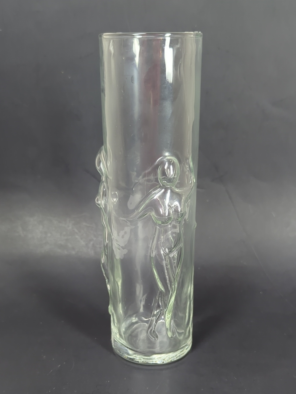 Vintage Libbey "La Femme" Glass Vase or Highball Glass | 3D Molded Dancing Nudes
